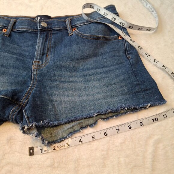 GAP Denim 3" Short Shorts Sz 29 Medium Wash Mid Rise Frayed Western Cowgirl - Picture 12 of 13